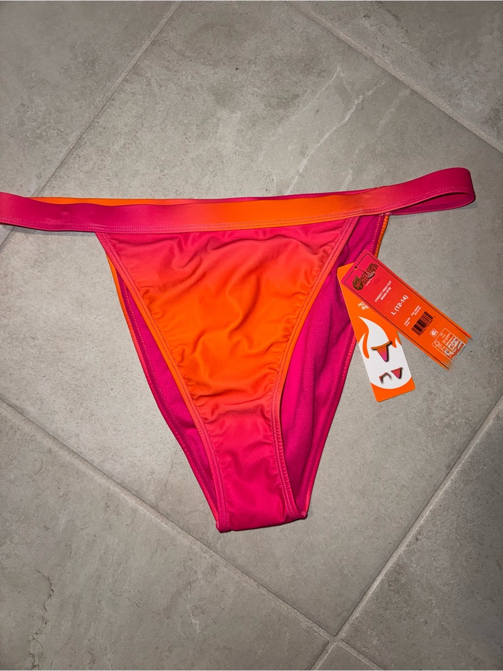 Women’s Gradient Pink-Orange Bikini Bottom
